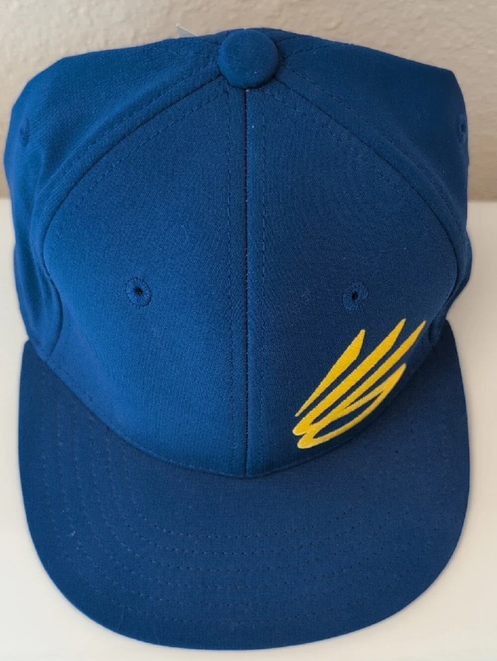 Stephen Curry Under Armour Youth OSFM Blue Snapback Hat Yellow Logo NBA Warriors